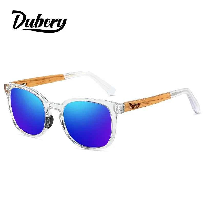 DUBERY Natural Wood Polarized Sunglasses – UV400 Rectangle Frame for Men