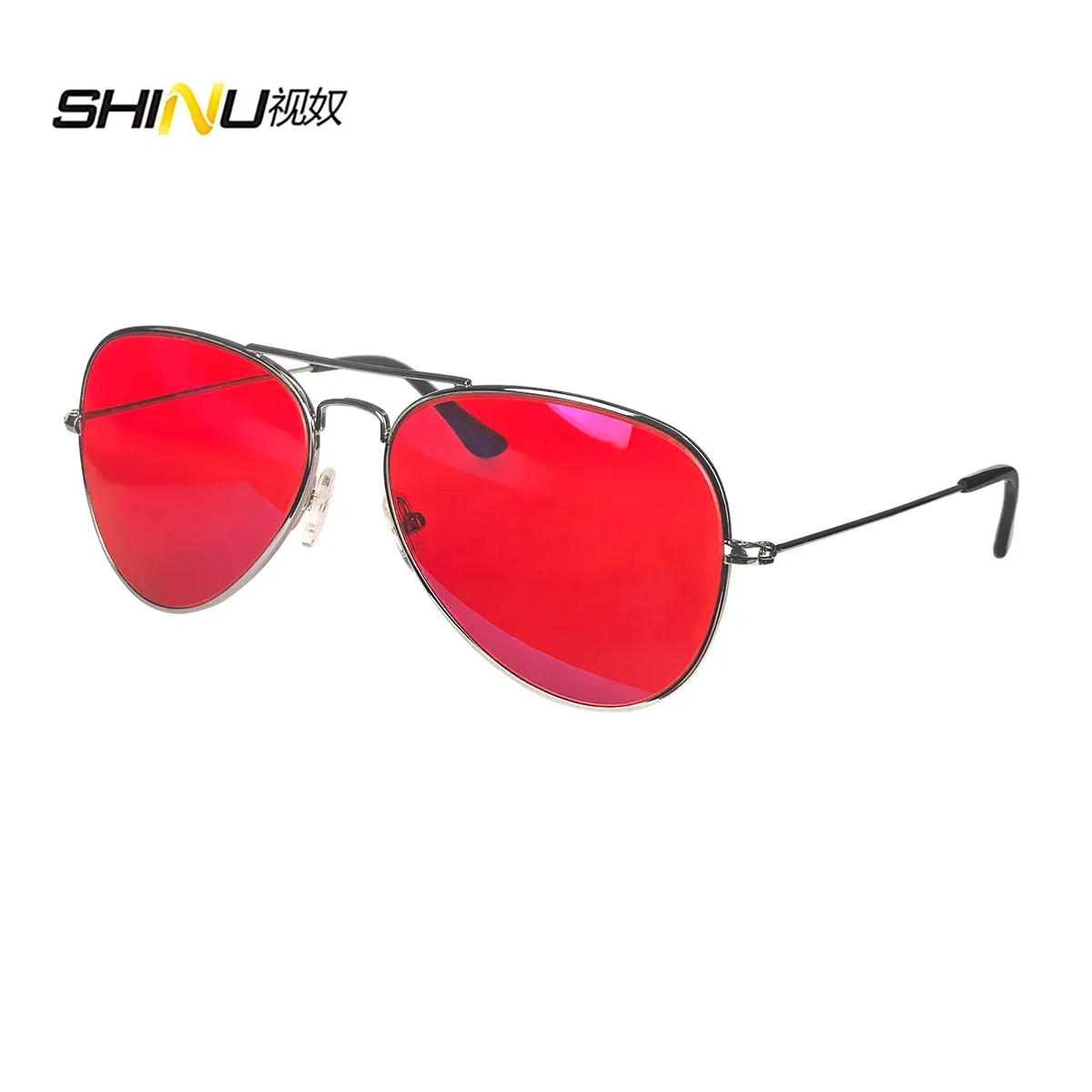 SHINU 3001 Blue Light Blocking Glasses – Red, Orange & Yellow Lenses, 3 Sizes, Stainless Steel