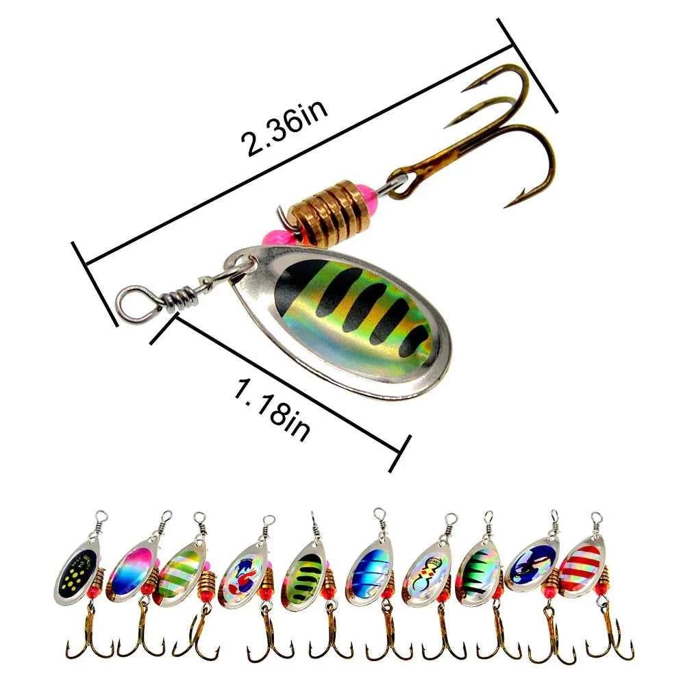 10pc Metal Spoon Spinner Lure Set – 2.6g Spoonbait Crankbait Wobbler for Bass & Pike (Mixed Colors)