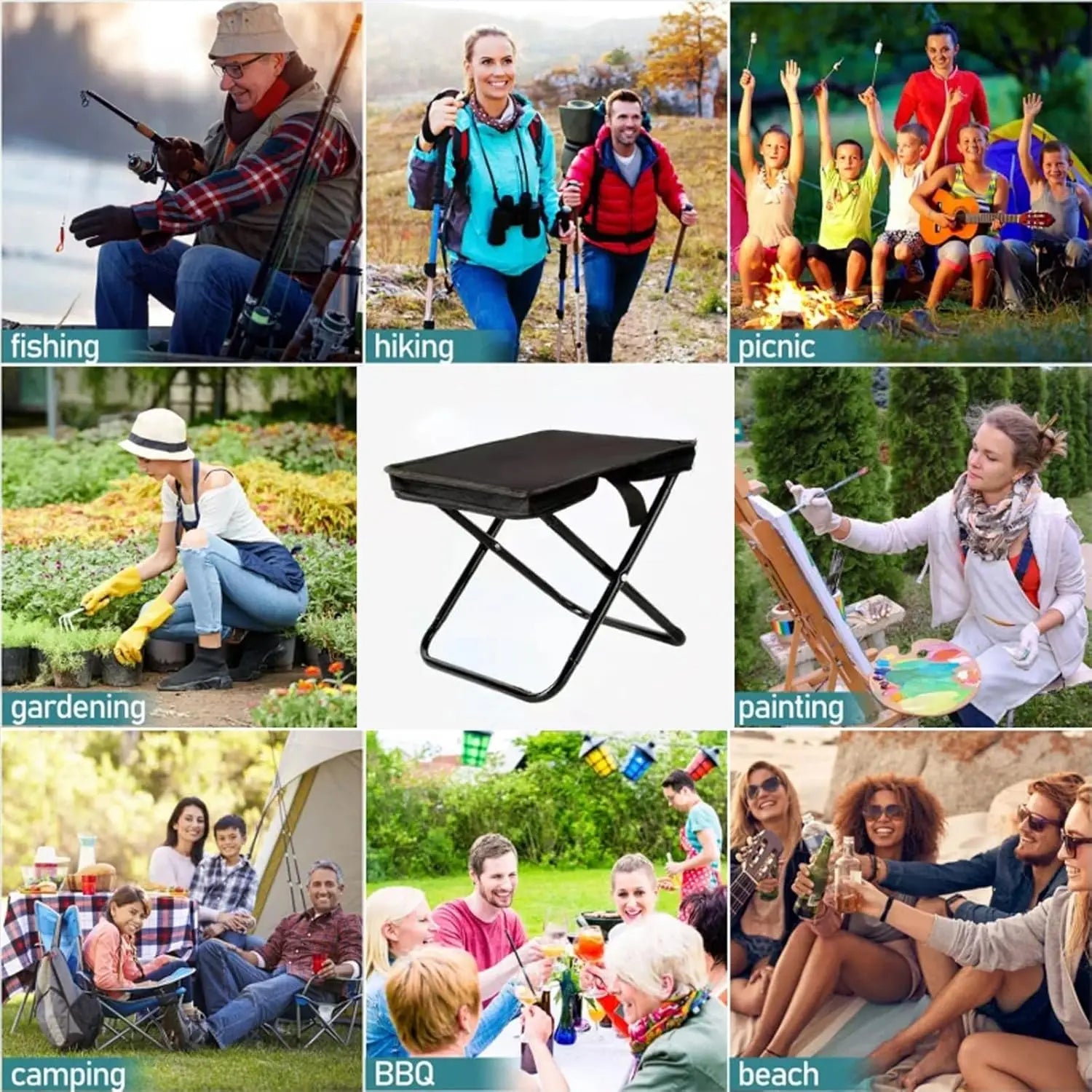 Ultralight Folding Camping Stool – Pocket-Sized 900D Oxford Seat for Fishing, Hiking, Backpacking & Picnic