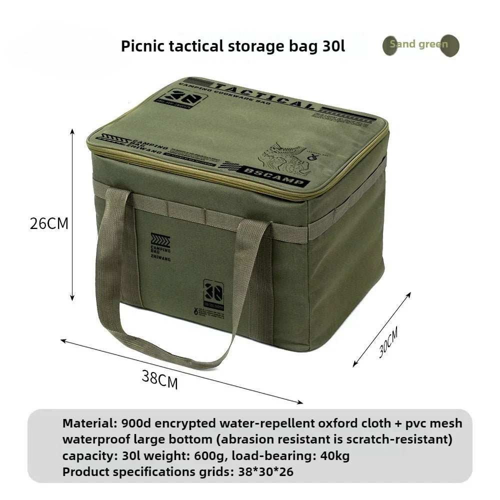 Outdoor folding storage box, picnic camping storage box, tableware, kitchenware, large capacity