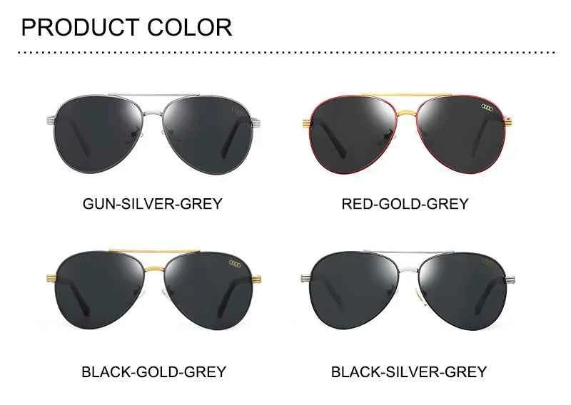 Audi UV400 Polarized AntiGlare Retro Flight Sunglasses Glasses for Motorcycle Classic FrogEye Outdoor Glasses Men Women 501