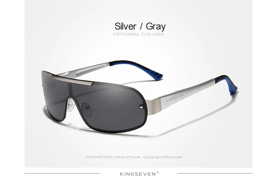 KINGSEVEN 7716 Aluminum Shield Sunglasses – Polarized, UV400, Cycling & Driving, Unisex