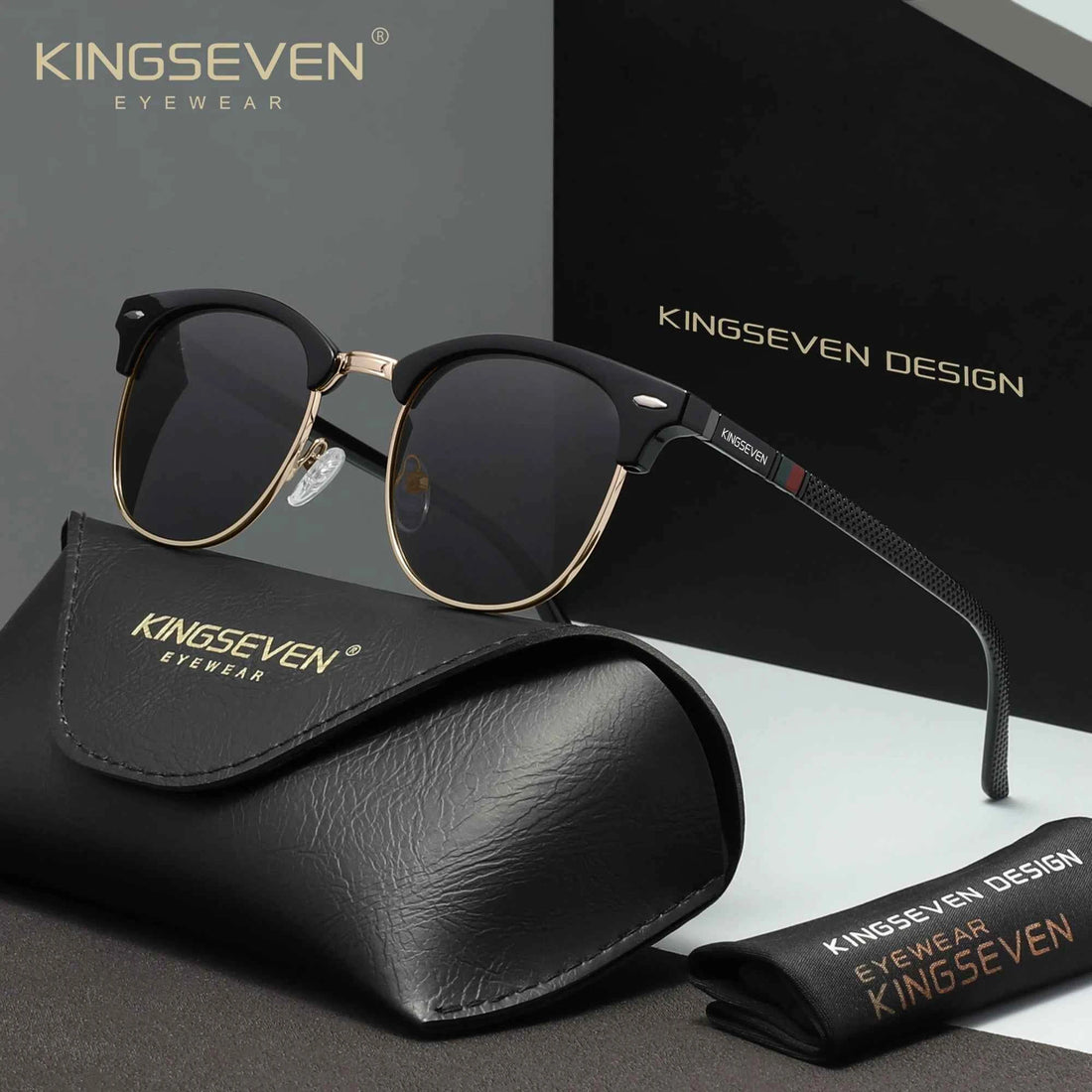 KINGSEVEN 7016 Polarized Sunglasses – Round Frame, UV400, 10 Colors, Unisex