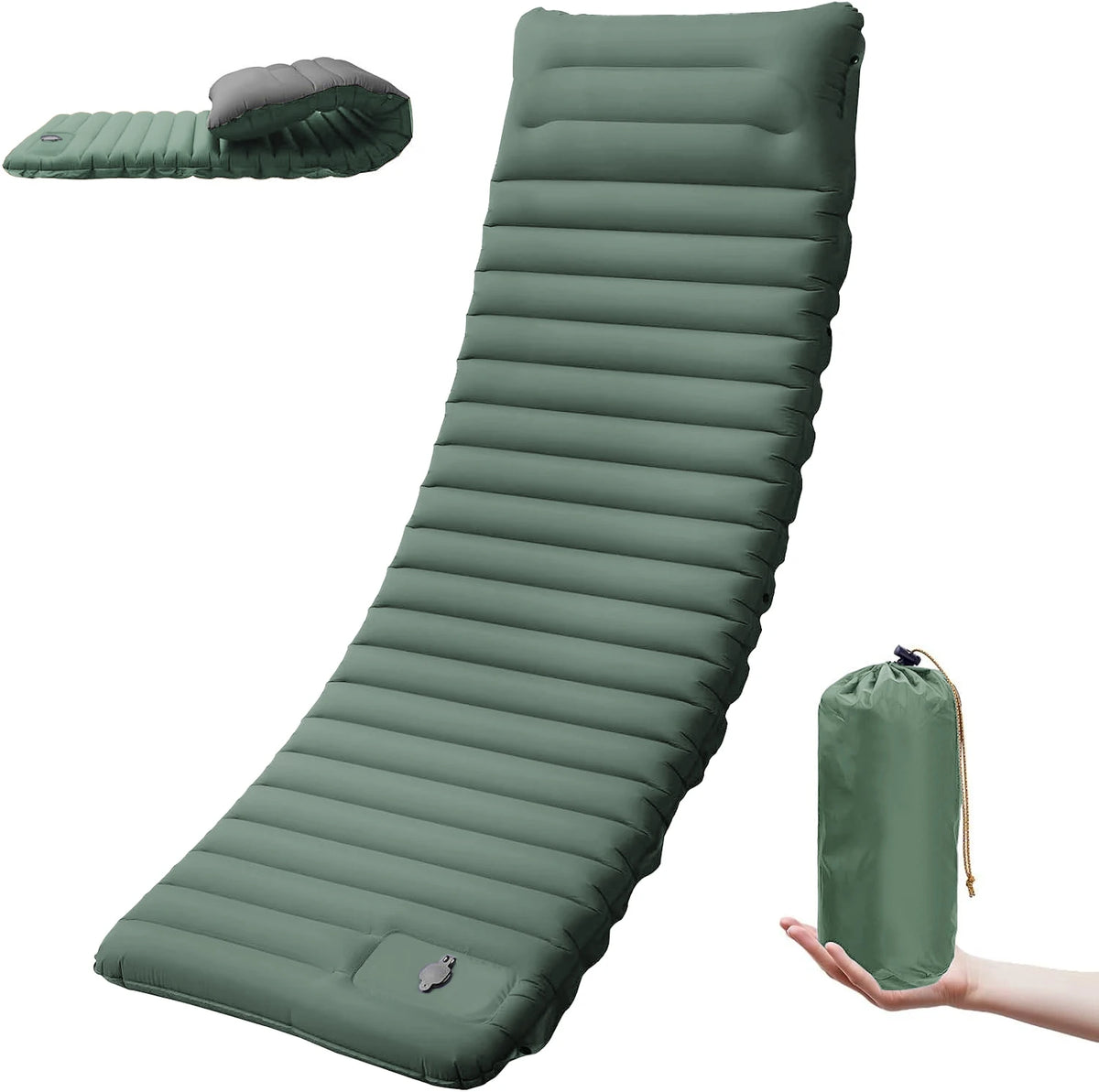 4-Inch Self-Inflating Camping Sleeping Pad – Extra Thick TPU Nylon Mat, Spliceable, for Hiking & Outdoor Use
