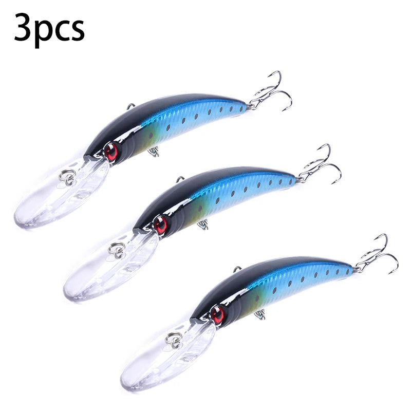 150mm 15g Deep Diving Jerkbait Minnow Fishing Lure – Hard Bait Wobbler with Rattle for Bass & Pike