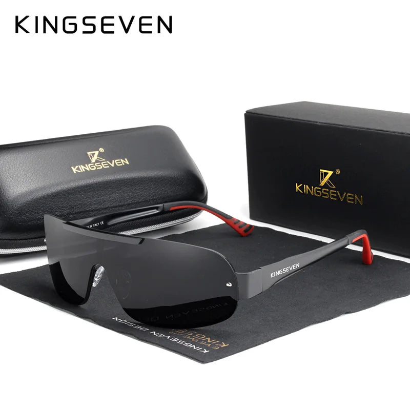 KINGSEVEN 7716 Aluminum Shield Sunglasses – Polarized, UV400, Cycling & Driving, Unisex