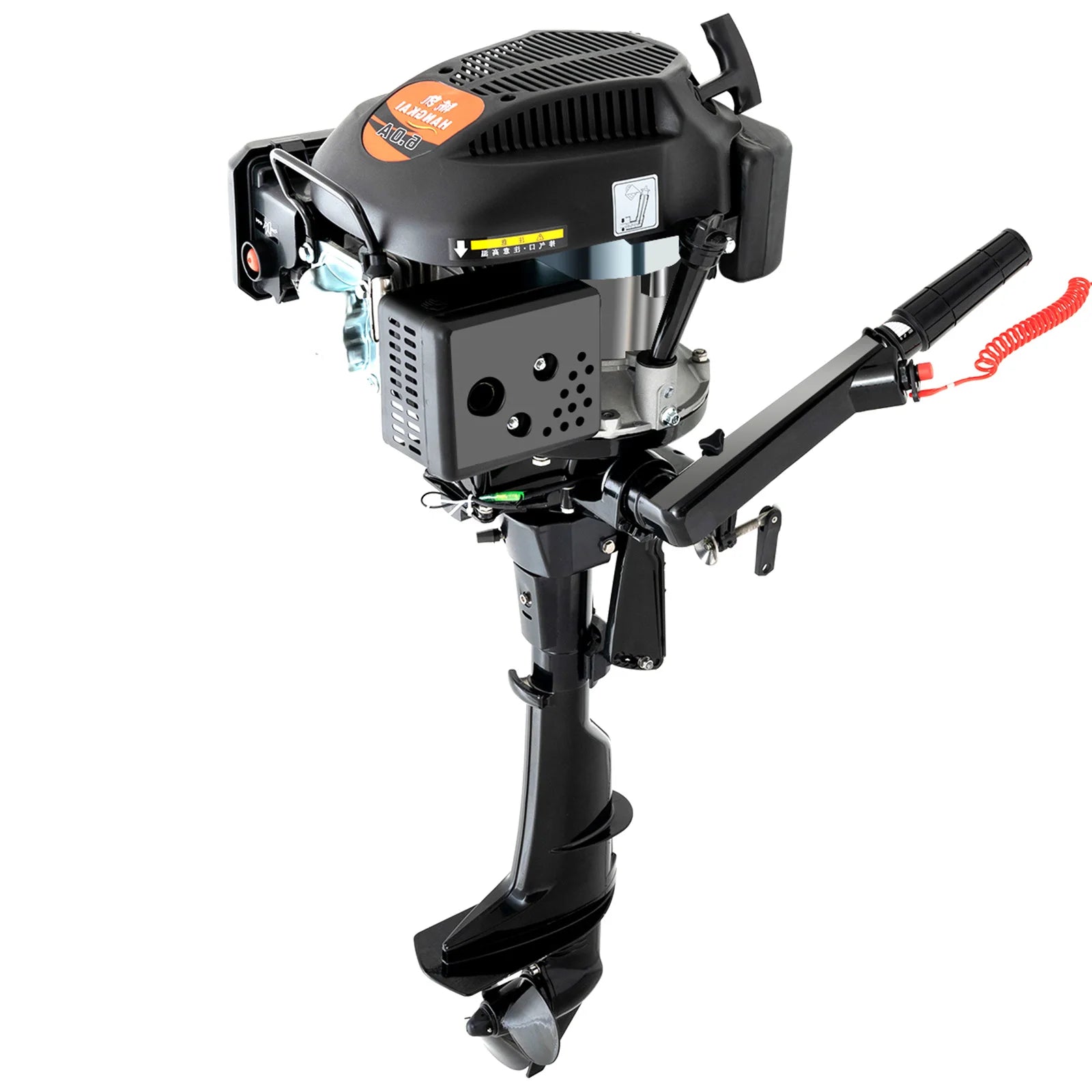 NEW 4-Stroke 6HP Outboard Motor Short Shaft Fishing Boat Engine, Heavy Duty Outboard with CDI and Water Cooling System