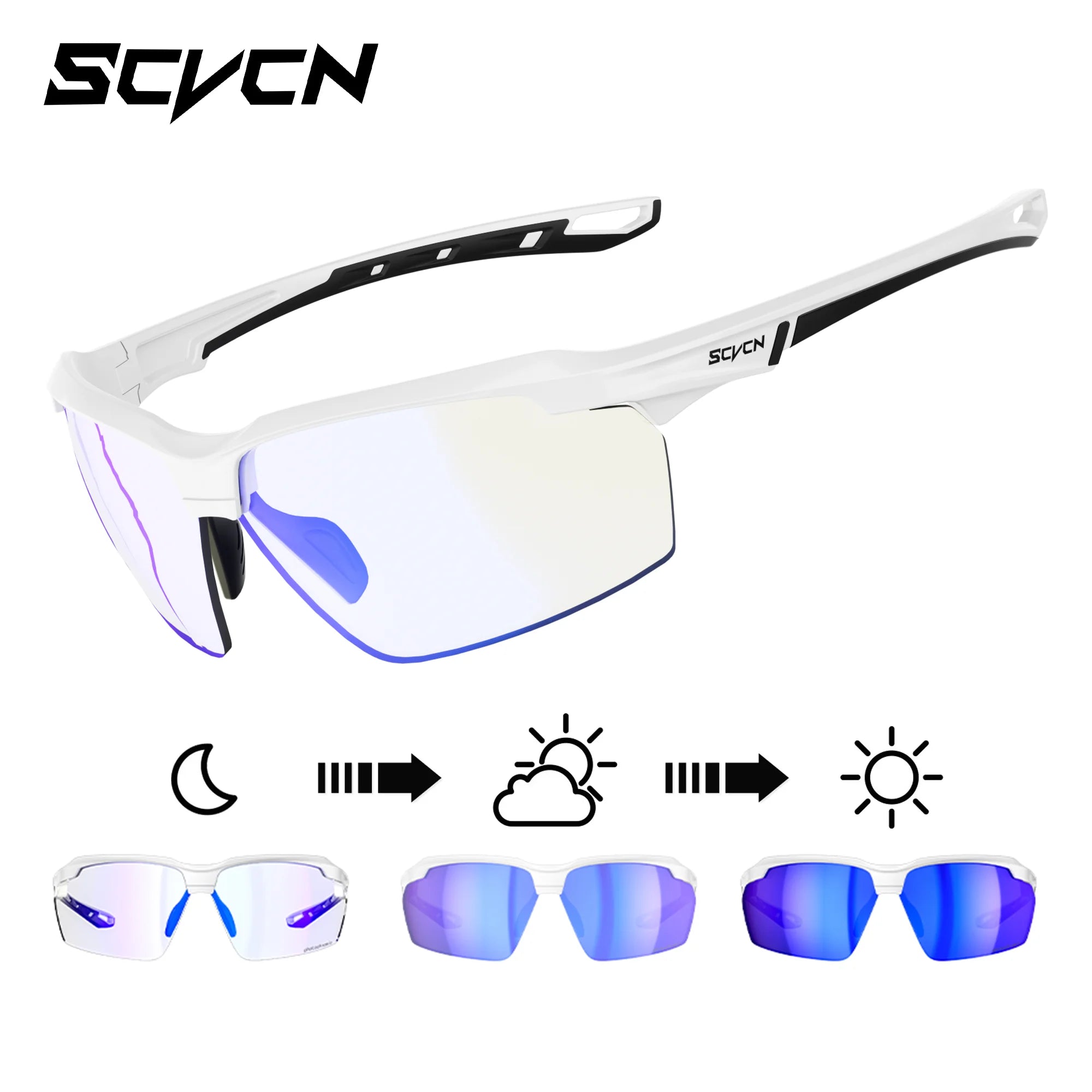 SCVCN Tactical Shooting Glasses – Photochromic Polarized Shockproof Goggles for Hunting, Airsoft & Outdoor Sport