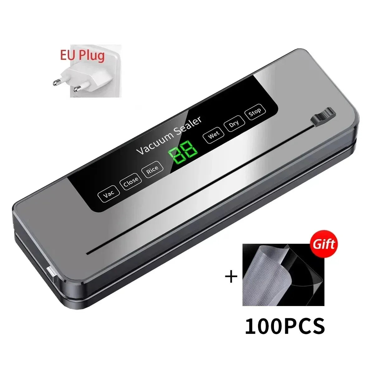 Mi Electric Vacuum Sealer Machine Dry/Wet Food Packaging Vacuum Sealing Bags Food Storage Vacuum Packaging Machine for Kitchen