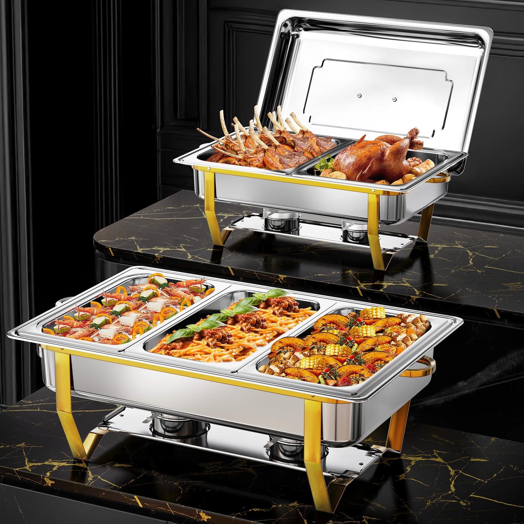 8QT Stainless Steel Camp Stove Chafing Dish