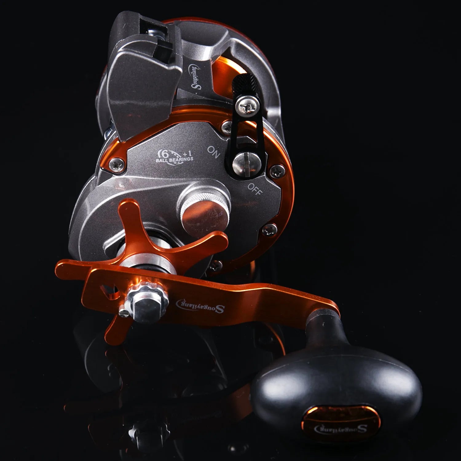 Sougayilang Thunder LS II Line Counter Trolling Reel – Conventional Level Wind 4.1:1 6+1BB 30KG Drag for Sea Bass & Grouper