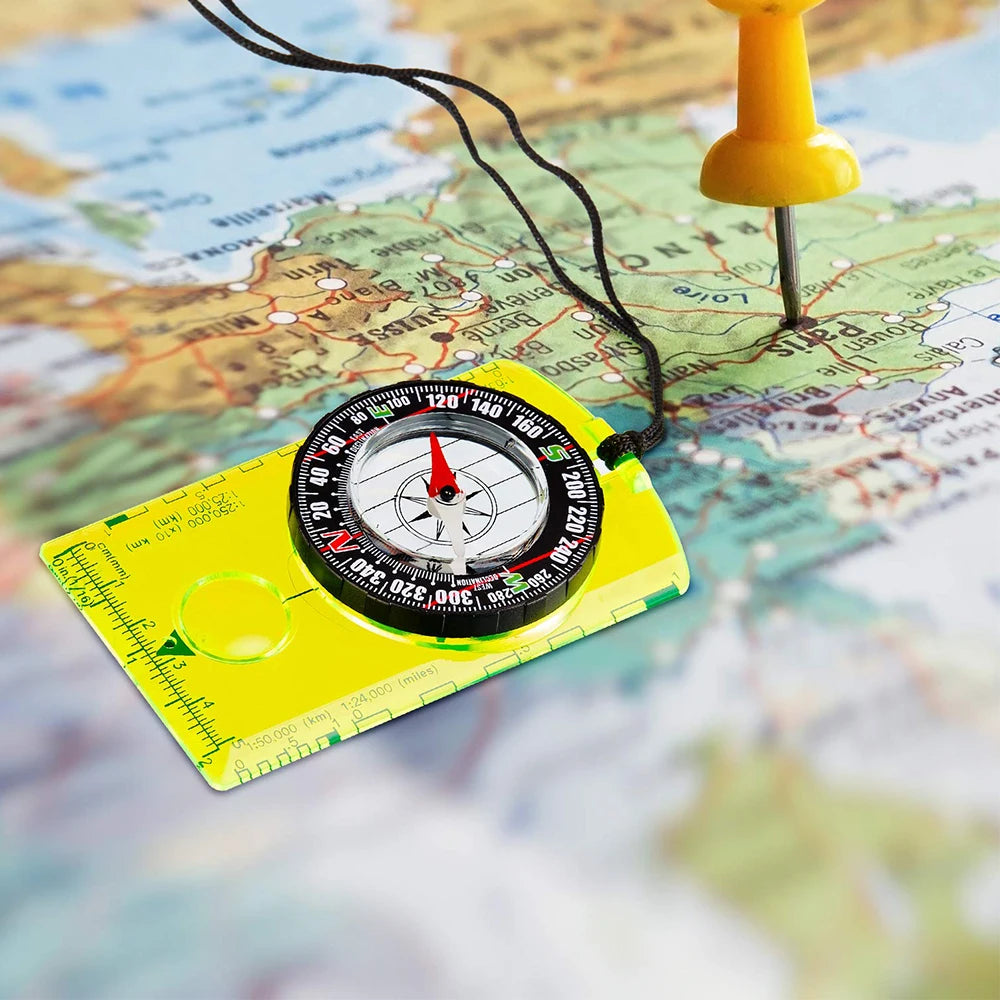 Waterproof Compass Outdoor Gadget Navigation Hiking Compass Camping Orienteering Backpacking Map Reading Compass for Scout Kids