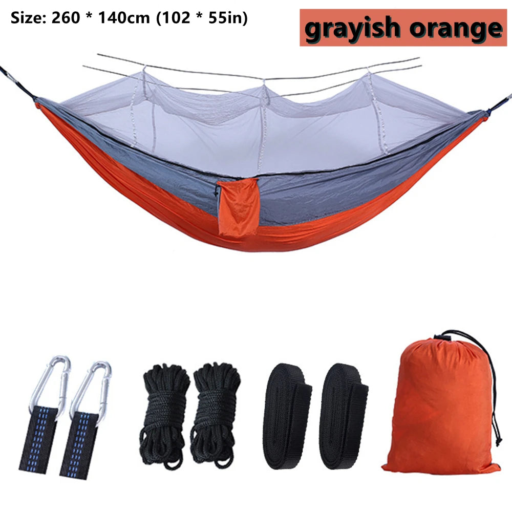 Portable Outdoor Camping Leisure Double Mosquito Net Hammocks Garden Travel Tourist Nature Hike Sleeping Hanging Hammock Swing
