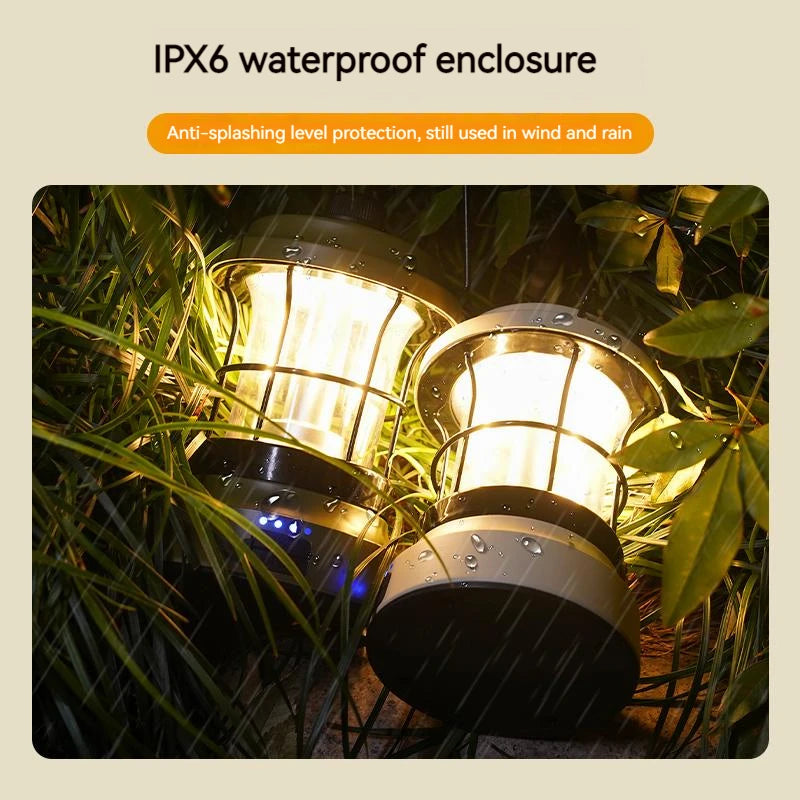 Retro Camping Lantern – USB Rechargeable Portable Tent Light for Camping & Outdoor Use