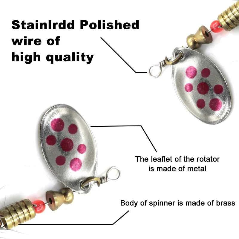 Metal Spoon Spinner Fishing Lure Set – 10pcs Holographic Spinnerbait Kit (3g–7g)