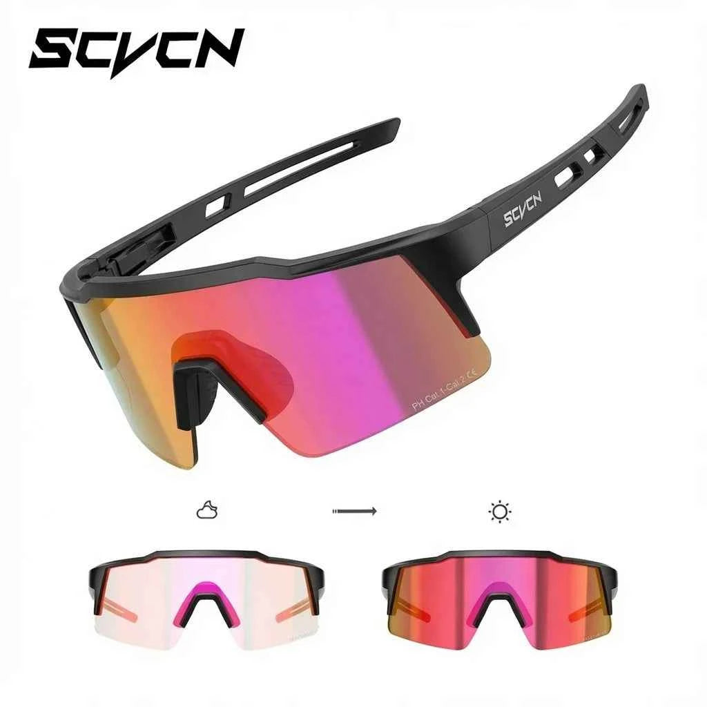 Photochromic Sports Sunglasses – Cycling, Hiking, MTB & Driving | UV Protection | Unisex | 12 Lens Options