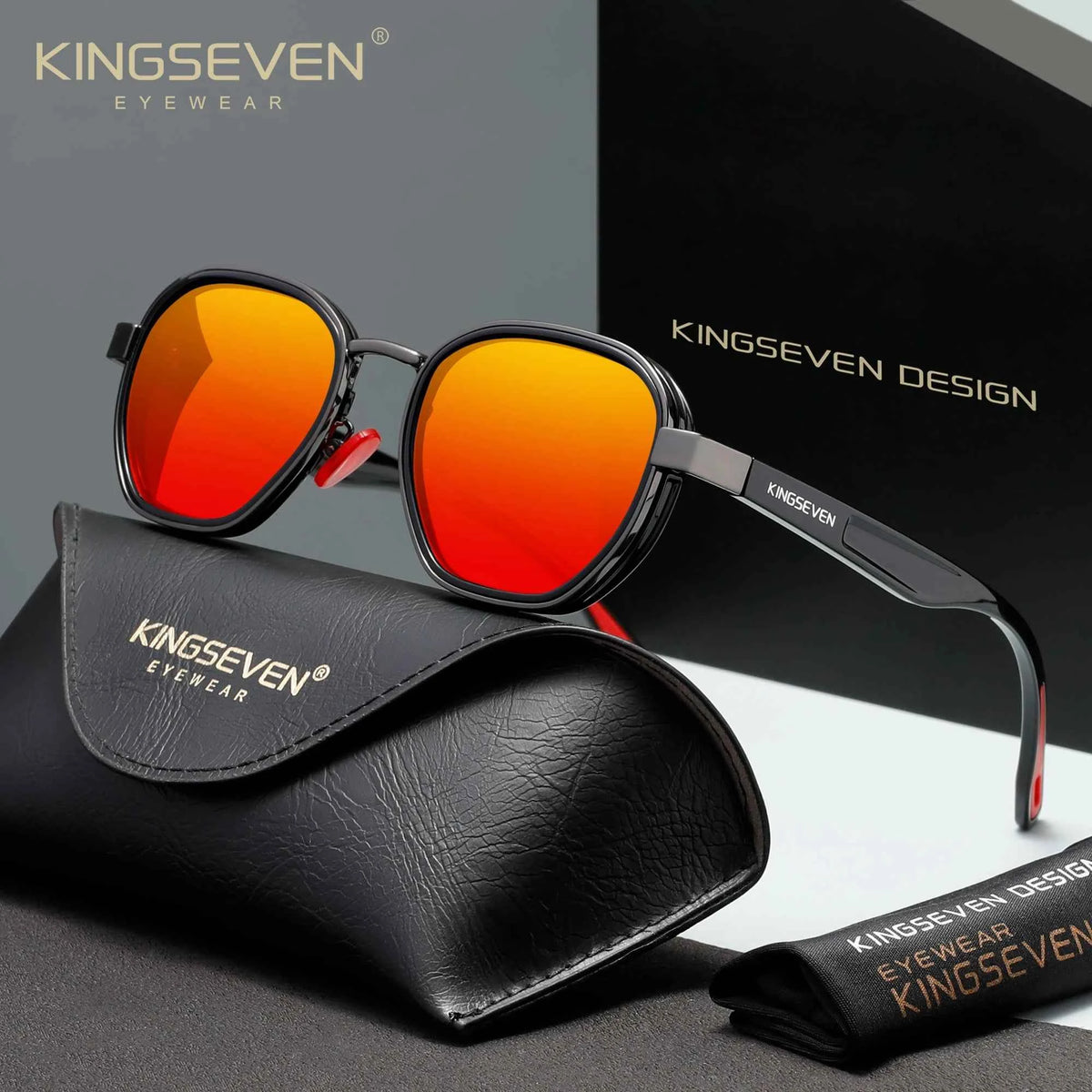 KINGSEVEN Polarized Round Sunglasses – Vintage Style UV400 for Men & Women