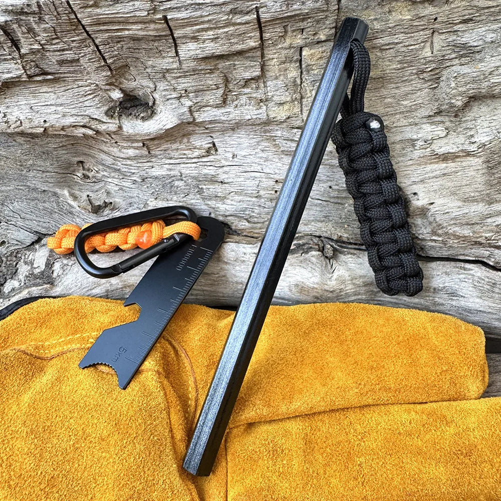 Bear Grylls Survival Fire Starter Magnesium Flint Rod, Portable Emergency Firesteel Kit Compass Whistle for Camping Hiking Tool