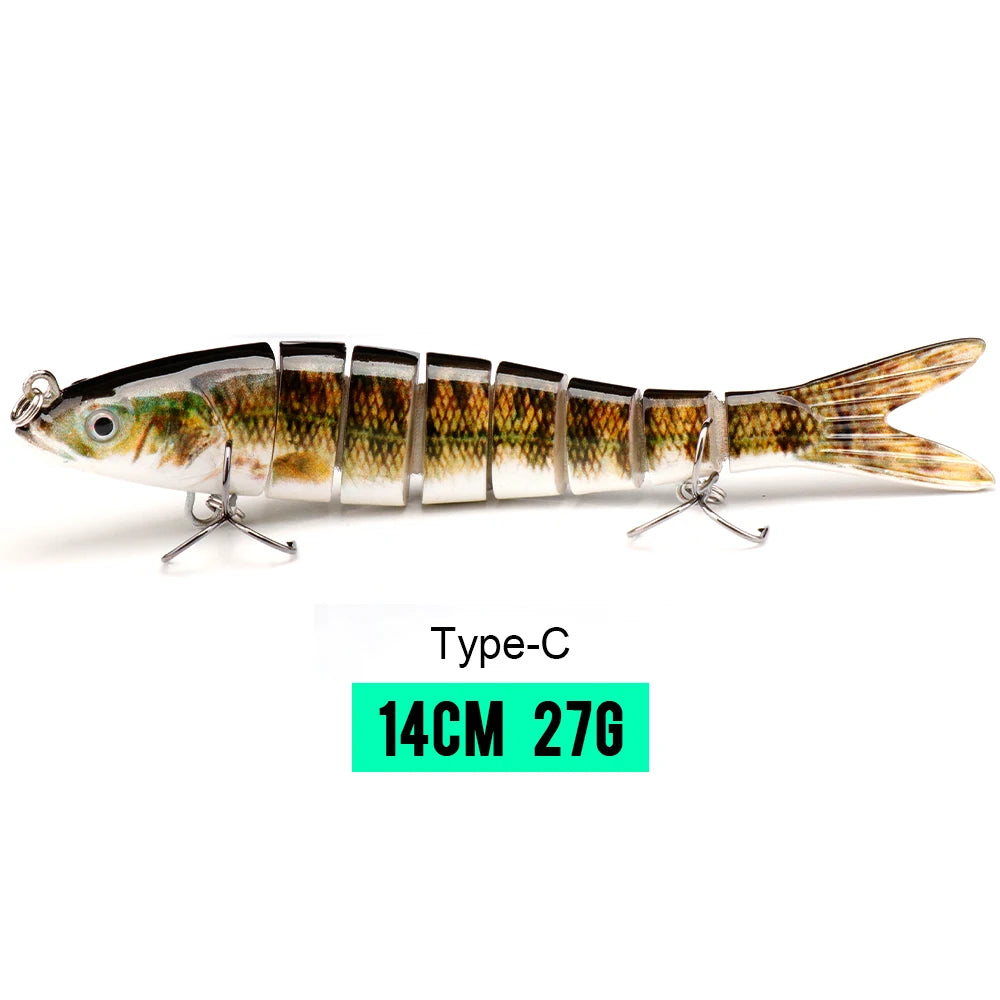 VTAVTA Jointed Swimbait Crankbait – Sinking Wobbler, 6/7/8-Segment, 10–14cm, 60+ Colors