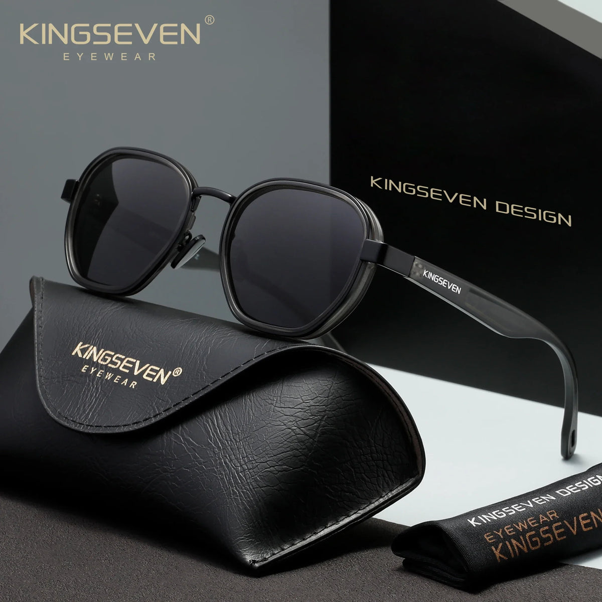 KINGSEVEN Polarized Round Sunglasses – Vintage Style UV400 for Men & Women