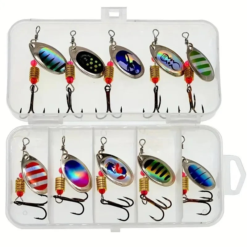 10pc Metal Spoon Spinner Lure Set – 2.6g Spoonbait Crankbait Wobbler for Bass & Pike (Mixed Colors)