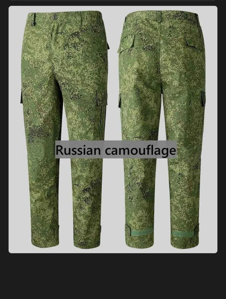 Russian Camouflage Tactical Suit Combat Uniform Men Field Training Clothes Outdoor Hunting Ghillie Suit Jacket Pants Plus Size