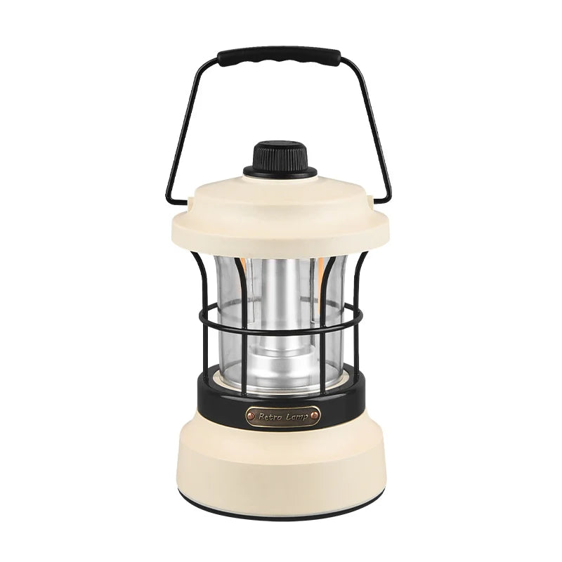 Retro Camping Lantern – USB Rechargeable Portable Tent Light for Camping & Outdoor Use