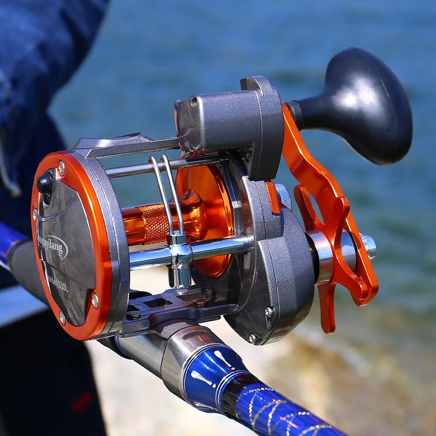 Sougayilang Thunder LS II Line Counter Trolling Reel – Conventional Level Wind 4.1:1 6+1BB 30KG Drag for Sea Bass & Grouper