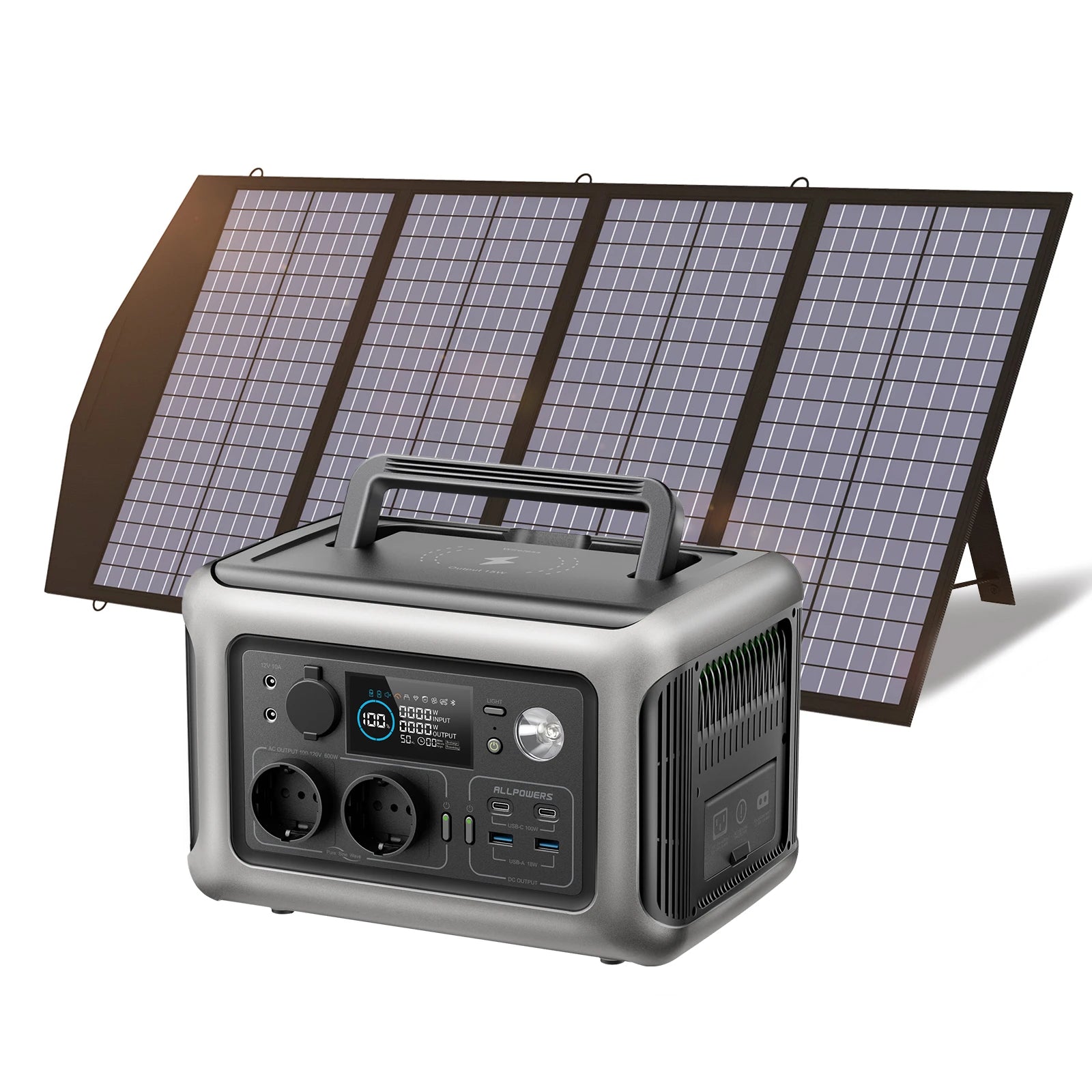 ALLPOWERS R600 Portable Powerstation with Solarpanel (Optional),299Wh 600W LiFePO4 Battery for Home Backup Outdoors Camping RV