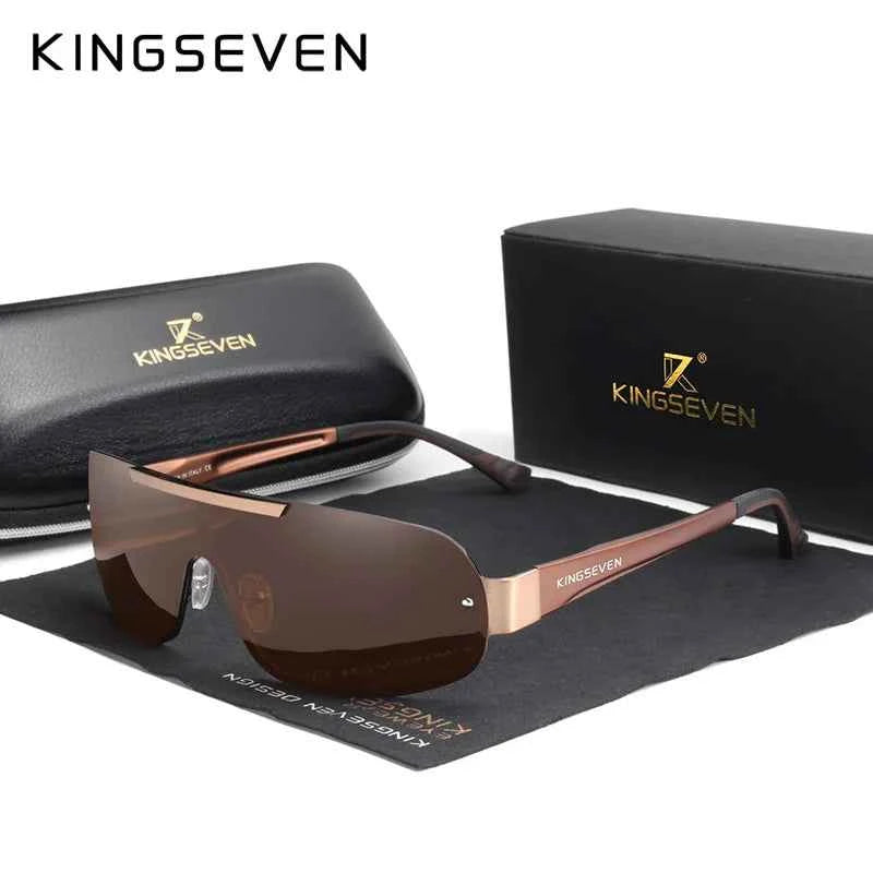 KINGSEVEN 7716 Aluminum Shield Sunglasses – Polarized, UV400, Cycling & Driving, Unisex
