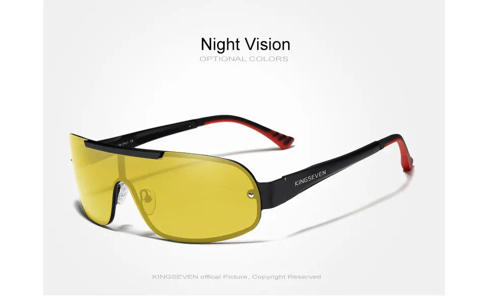 KINGSEVEN 7716 Aluminum Shield Sunglasses – Polarized, UV400, Cycling & Driving, Unisex