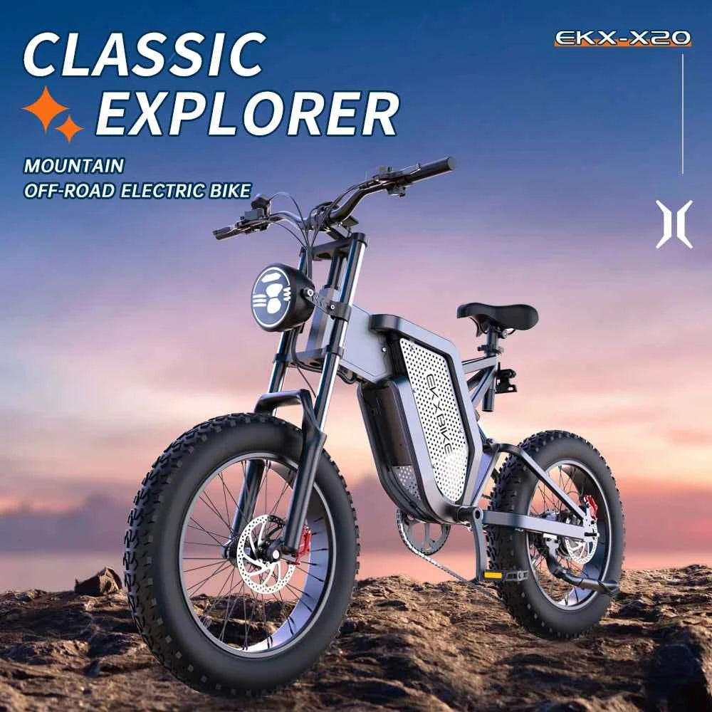 EKX X20 Electric Bicycle 48V 35AH Lithium Battery Adult Mountain Ebike 20 Inch Mountain Electric Men&