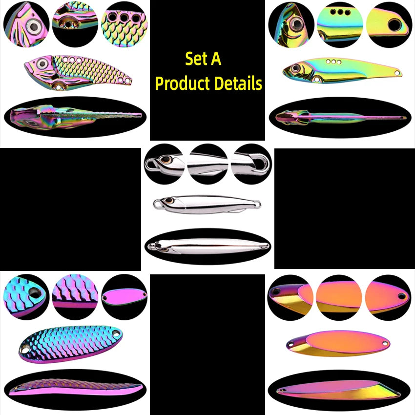 5pcs Metal VIB Wobbler Fishing Lure Set – 3g/10g/15g Sinking Hard Bait for Sea & Freshwater Fishing