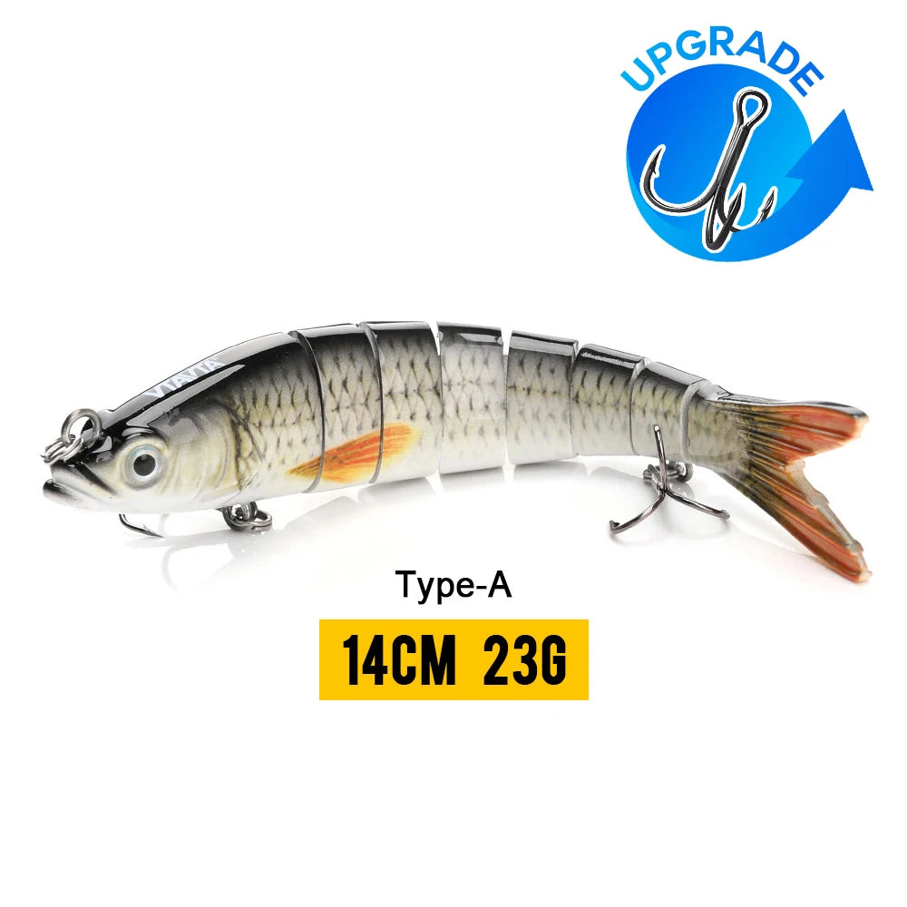 VTAVTA Jointed Swimbait Crankbait – Sinking Wobbler, 6/7/8-Segment, 10–14cm, 60+ Colors