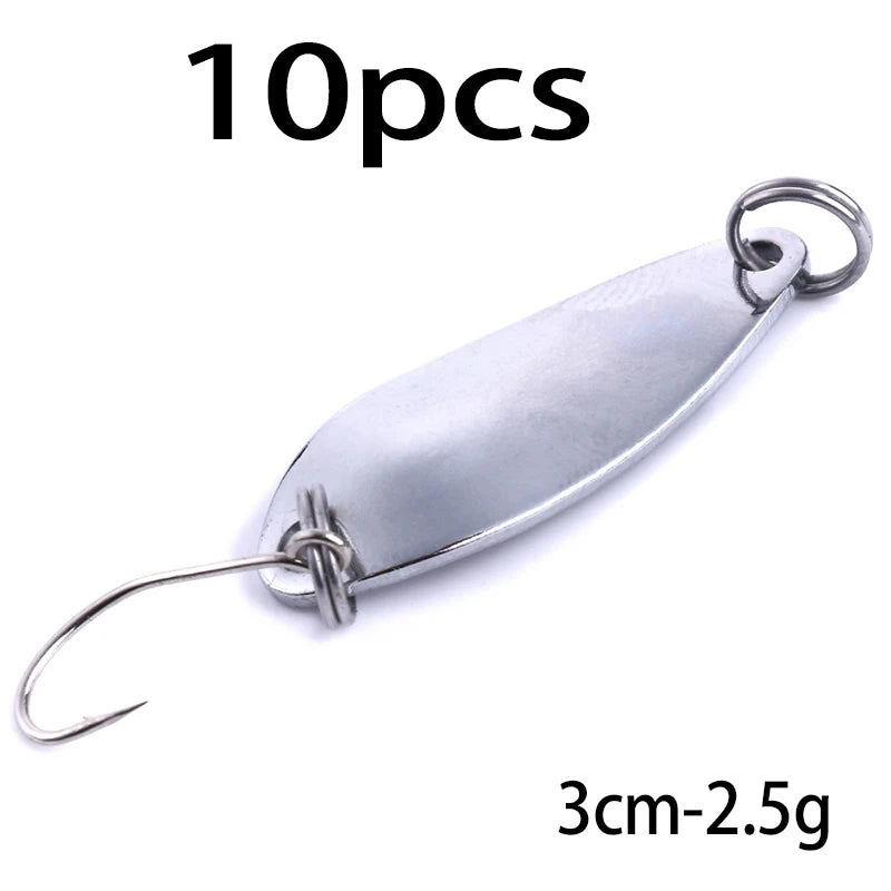 Metal Spoon Fishing Lure with Treble Hook – Gold & Silver Jig Bait for Bass, Pike & Perch