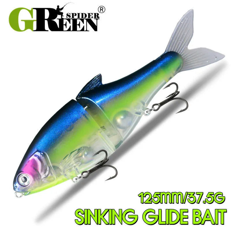 GRS Glider Fishing Lures Glide Bait Jointed Swimbait Artificial Hard Baits Lures with Treble Hooks