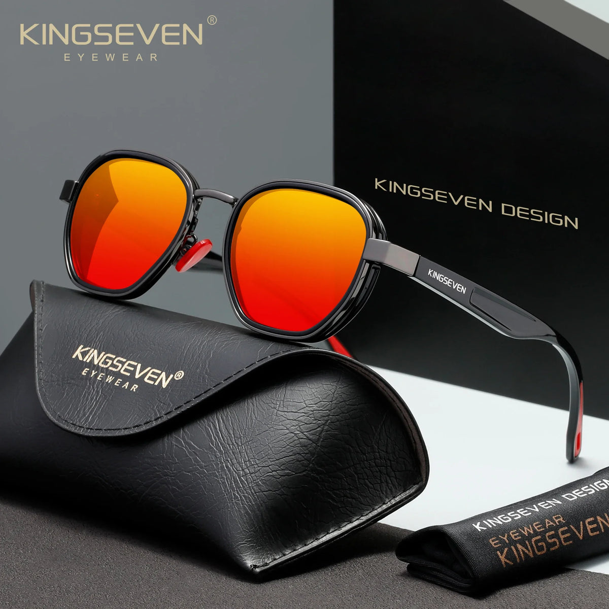 KINGSEVEN Polarized Round Sunglasses – Vintage Style UV400 for Men & Women