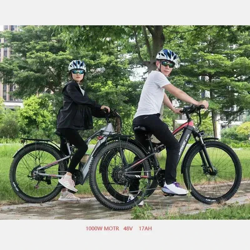Electric Bicycle RANDRIDE YG90 1000W 48V17AH Hydraulic Brake E-bike with Full Suspension 21 Gears Shift Free Rack Electric bike