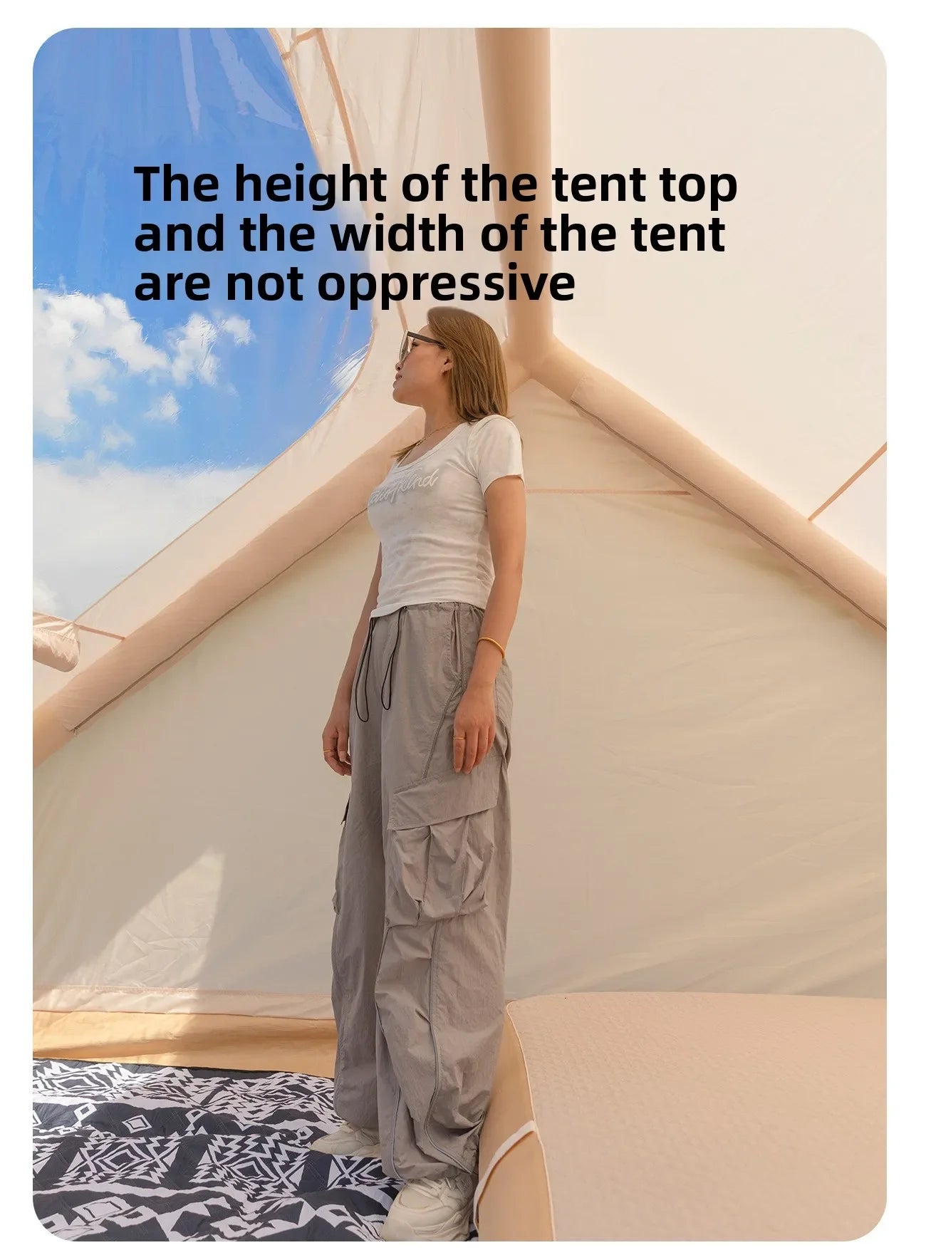 MOUNTAINHIKER Inflatable Camping Tent – 3-4 Person Starry Sky Design | 4-Season Windproof Family Tent