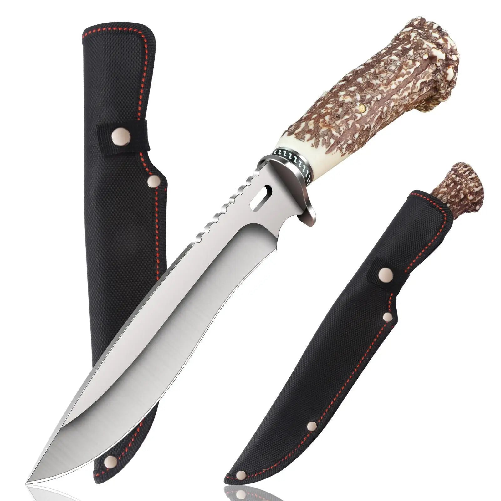 Kitchen Outdoor Multi-purpose Knife Stainless Steel Hunting Knife with Nylon Knife Sheath