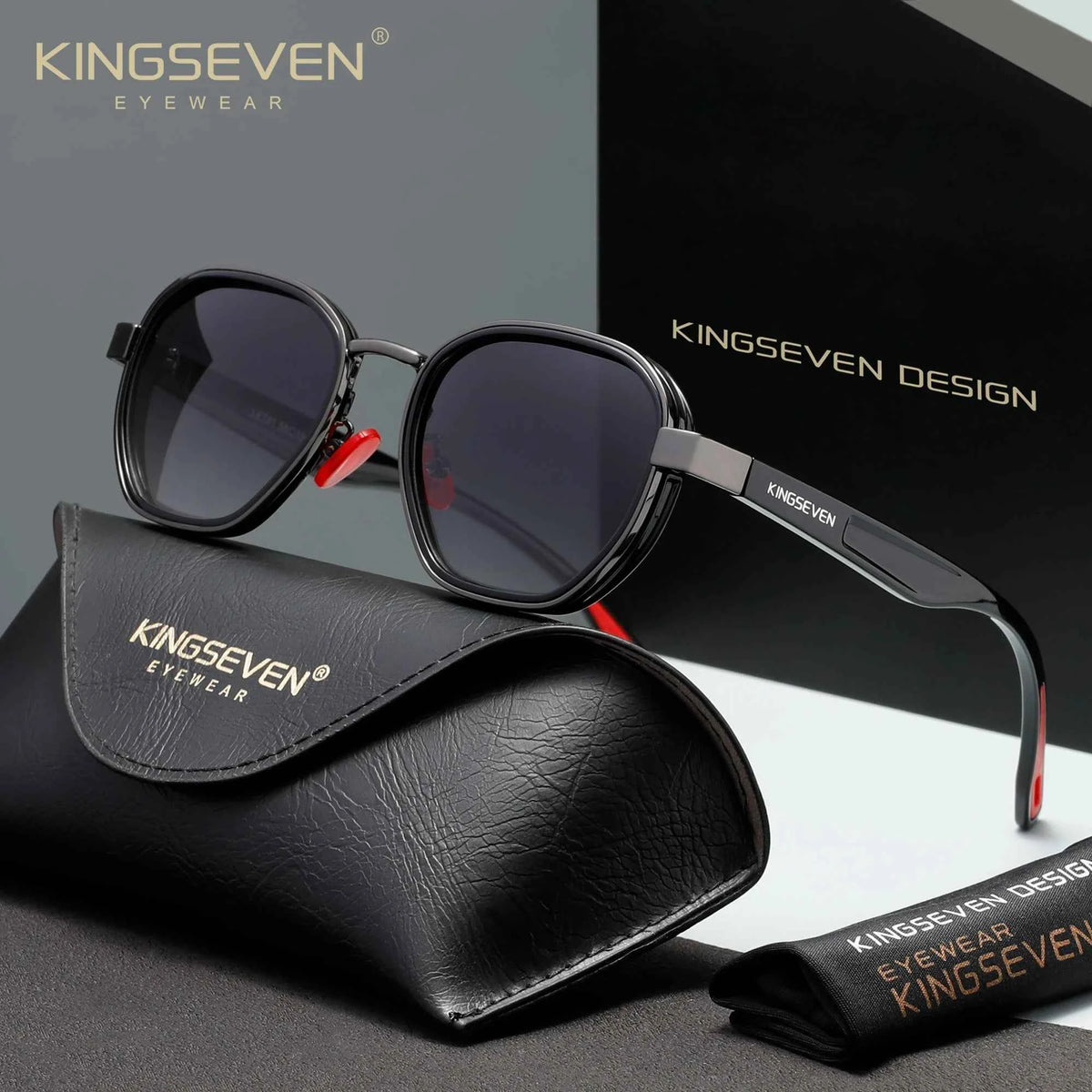 KINGSEVEN Polarized Round Sunglasses – Vintage Style UV400 for Men & Women
