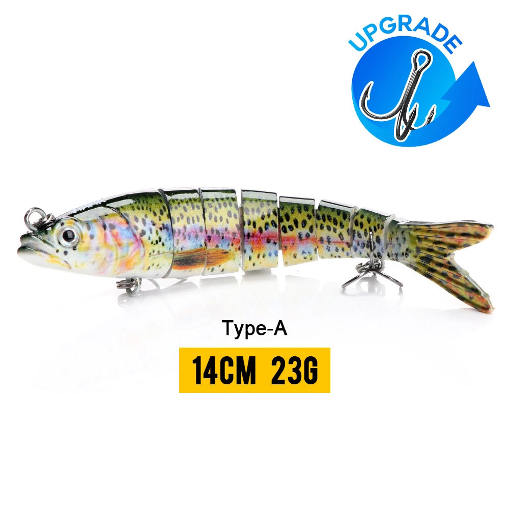 VTAVTA Jointed Swimbait Crankbait – Sinking Wobbler, 6/7/8-Segment, 10–14cm, 60+ Colors