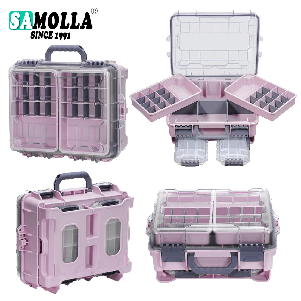 Large Capacity Waterproof Fishing Tackle Box – Hard Shell | Multi-Compartment | Portable | Fishing & Camping