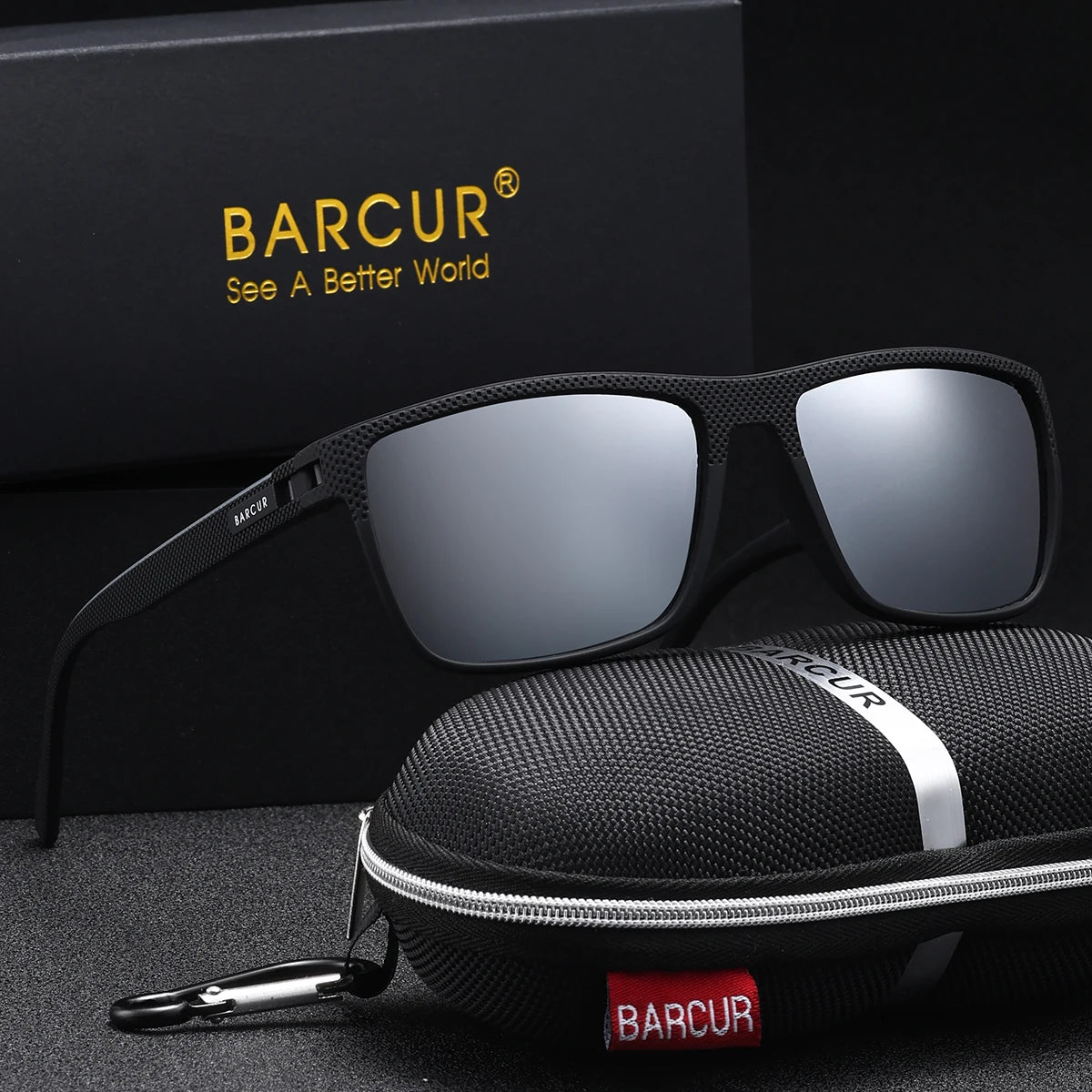 BARCUR Polarized Rectangle Sunglasses – UV400 Mirror Gradient Lens, TR-90 Frame, 9 Colors