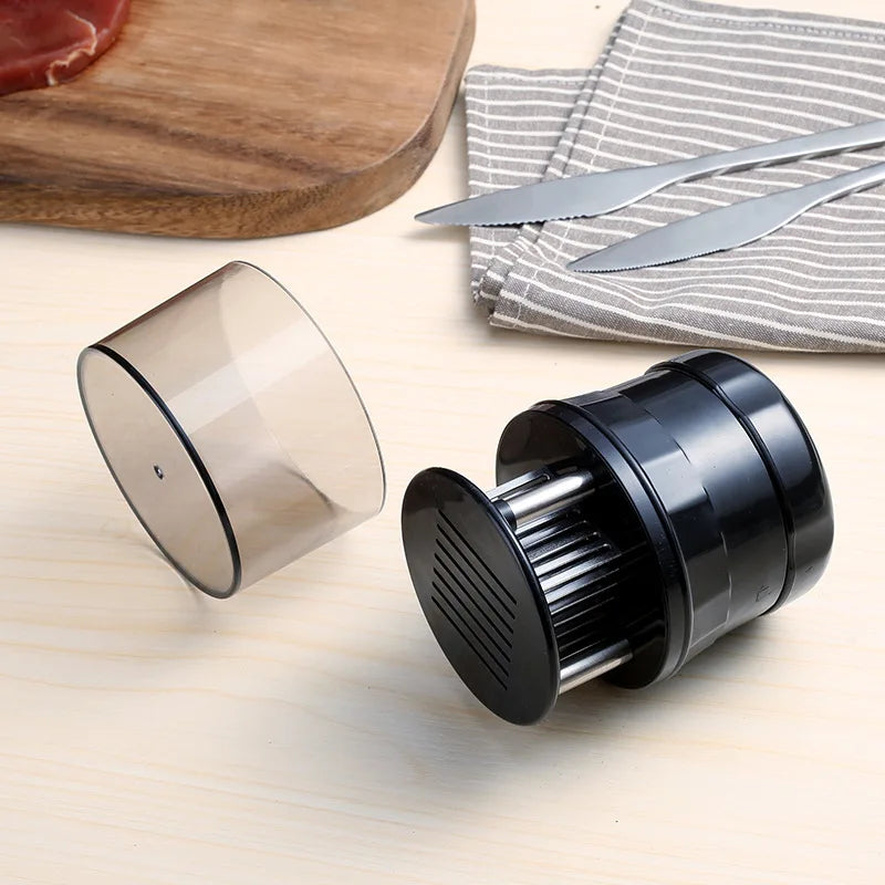 56-Blade Needle Meat Tenderizer – Stainless Steel, Dishwasher Safe | Reduces Cook Time by 40%