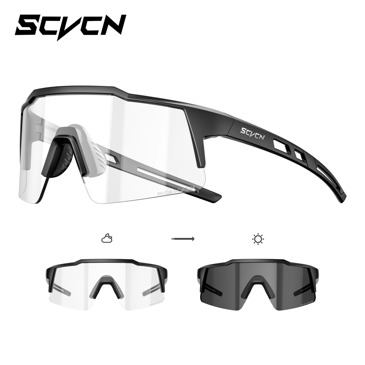 Photochromic Sports Sunglasses – Cycling, Hiking, MTB & Driving | UV Protection | Unisex | 12 Lens Options