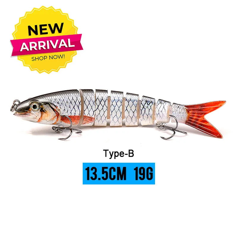 VTAVTA Jointed Swimbait Crankbait – Sinking Wobbler, 6/7/8-Segment, 10–14cm, 60+ Colors
