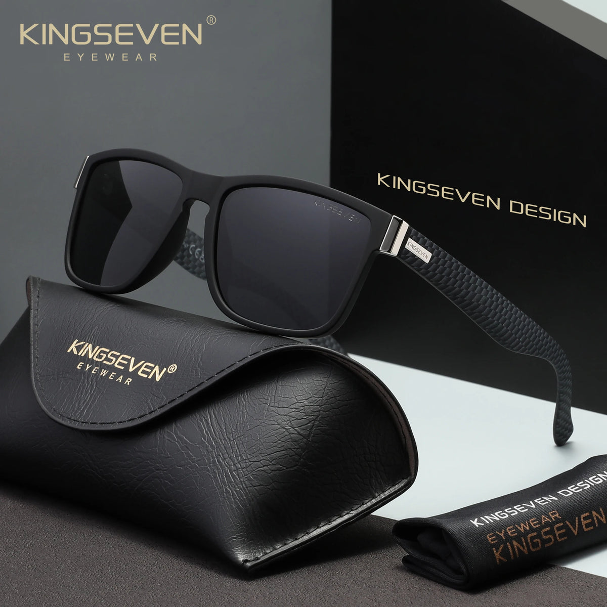 KINGSEVEN Zebra Pattern Polarized Sunglasses – Retro Rectangle, UV400, Unisex