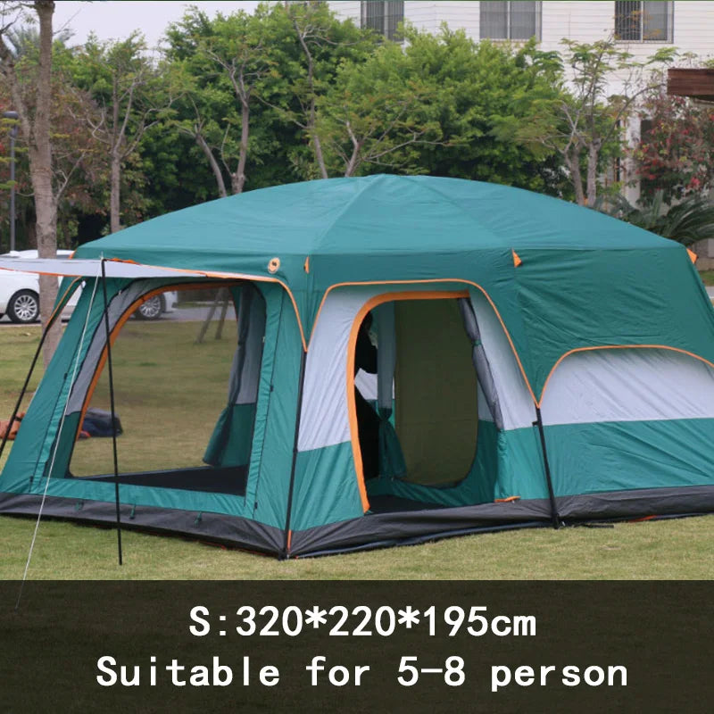 2-Bedroom Family Camping Tent – 5 to 8 Person Double Layer Cabin Tent, Rainproof